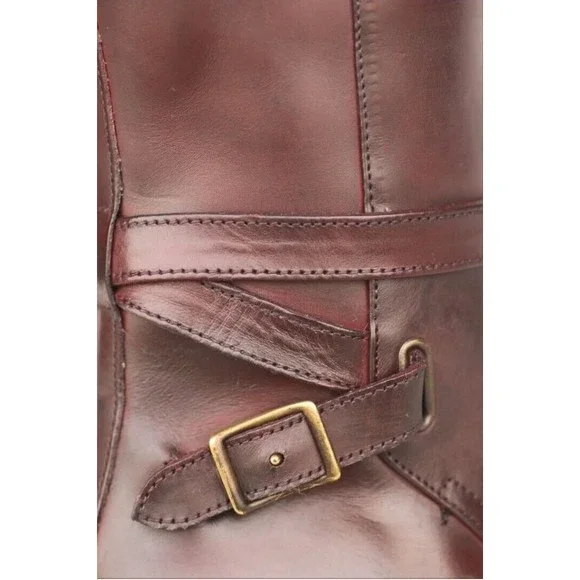 Frye Jordan Strap Tall Leather Riding Boots Womens Size 6 B Brown Worn Twice - Picture 3 of 6